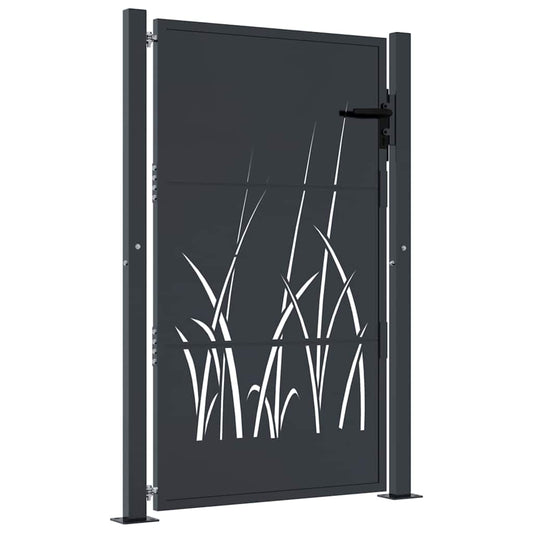 Garden Gate Anthracite 100x150 cm Steel Grass Design Garden Gate Anthracite 100x150 cm Steel Grass Design