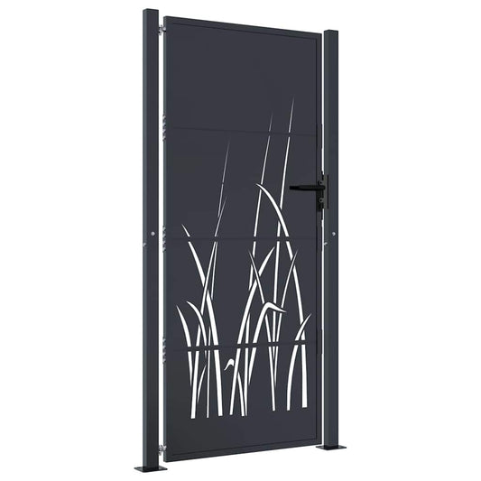 Garden Gate Anthracite 100x175 cm Steel Grass Design Garden Gate Anthracite 100x175 cm Steel Grass Design