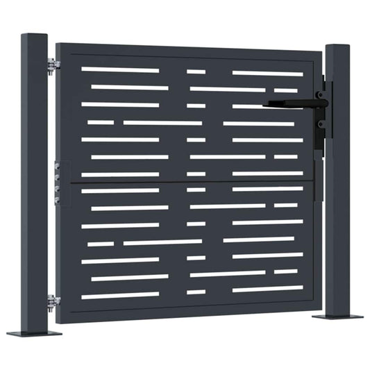 Garden Gate Anthracite 100x75 cm Steel Square Design Garden Gate Anthracite 100x75 cm Steel Square Design