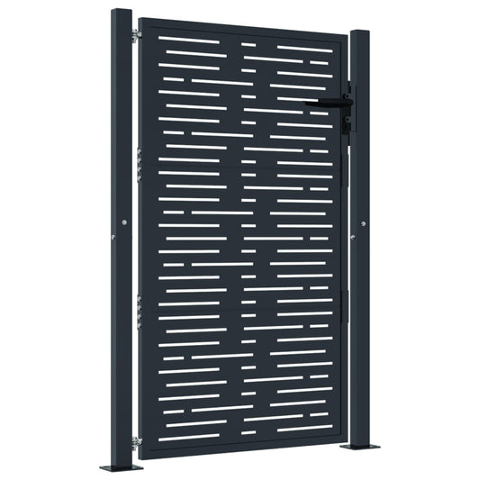 Garden Gate Anthracite 100x125 cm Steel Square Design Garden Gate Anthracite 100x125 cm Steel Square Design