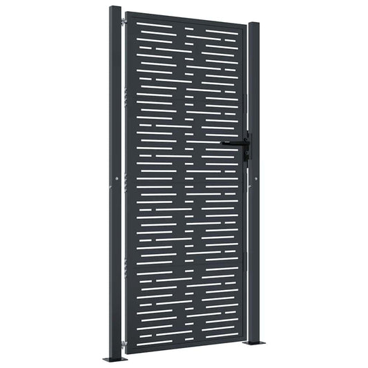 Garden Gate Anthracite 100x200 cm Steel Square Design Garden Gate Anthracite 100x200 cm Steel Square Design