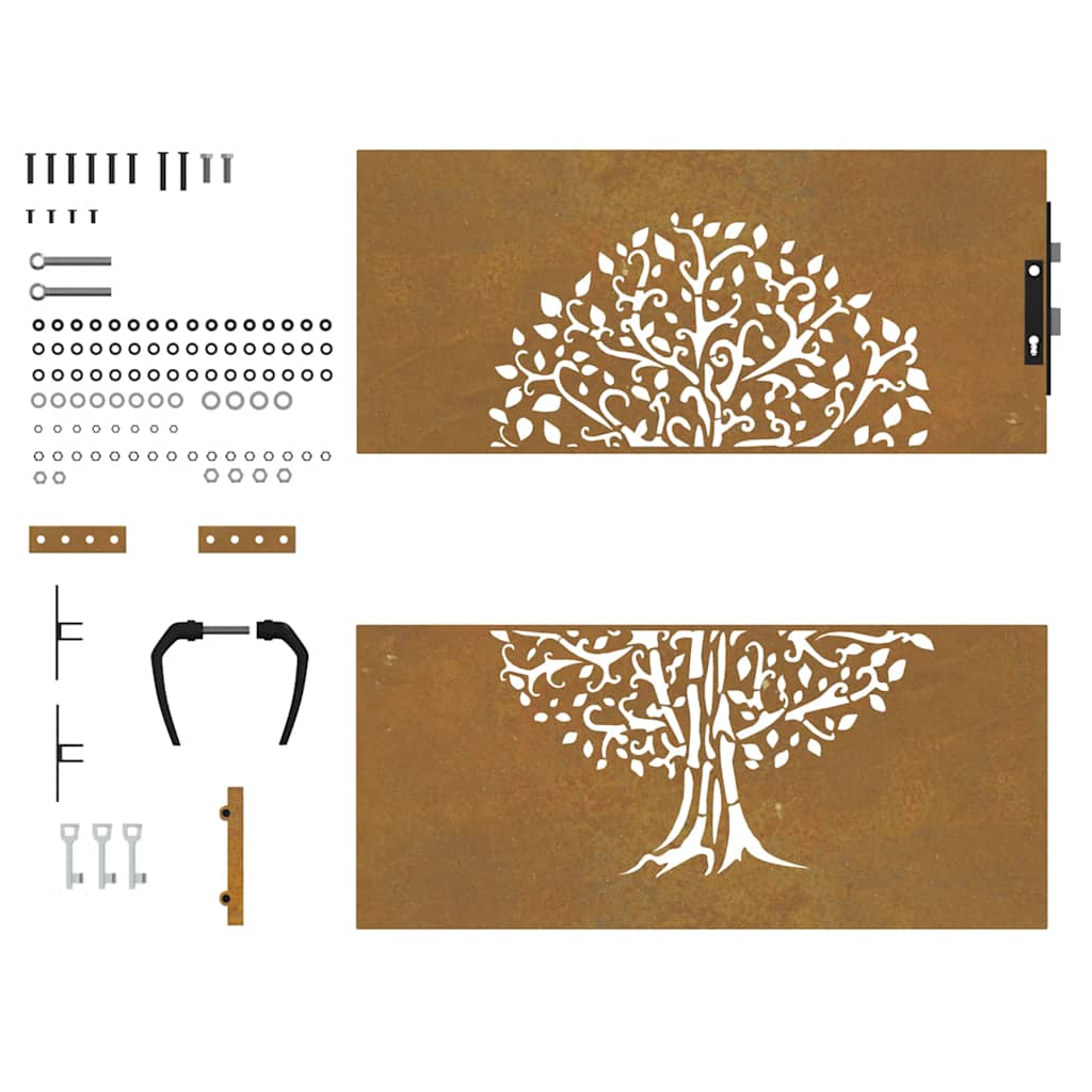 Garden Gate 85x75 cm Corten Steel Tree Design