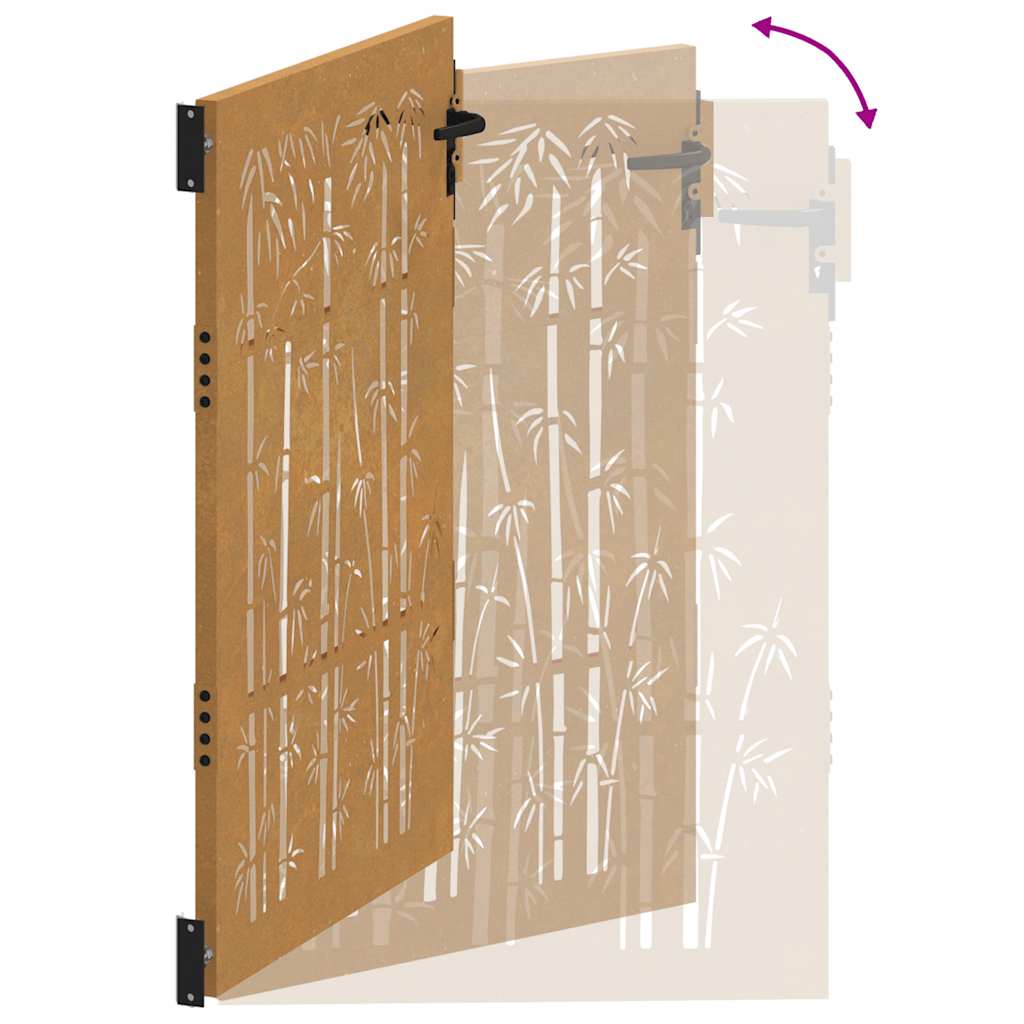 Garden Gate 100x150 cm Corten Steel Bamboo Design