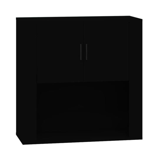 Wall Cabinet Black 80x33x80 cm Engineered Wood Wall Cabinet Black 80x33x80 cm Engineered Wood