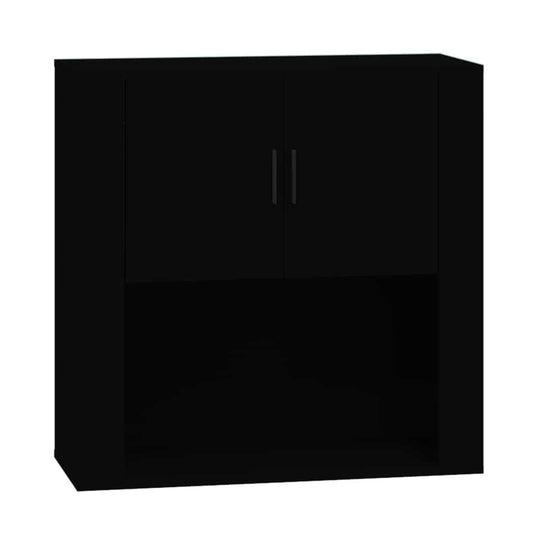 Wall Cabinet Black 80x33x80 cm Engineered Wood Wall Cabinet Black 80x33x80 cm Engineered Wood