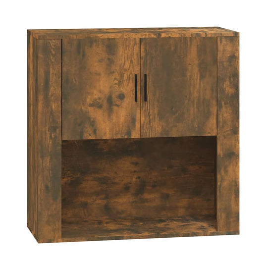 Wall Cabinet Smoked Oak 80x33x80 cm Engineered Wood Wall Cabinet Smoked Oak 80x33x80 cm Engineered Wood
