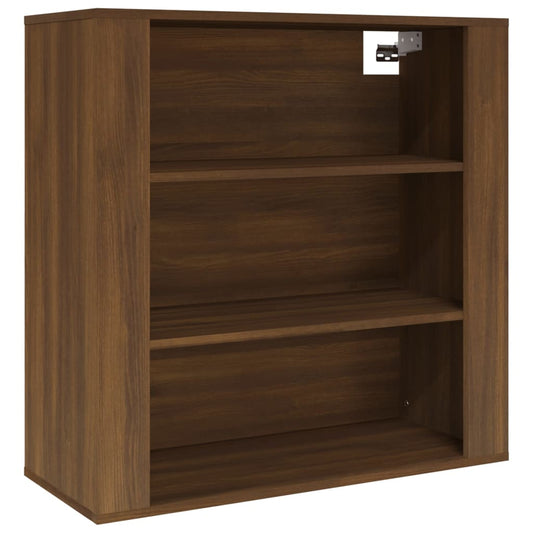 Wall Cabinet Brown Oak 80x33x80 cm Engineered Wood Wall Cabinet Brown Oak 80x33x80 cm Engineered Wood