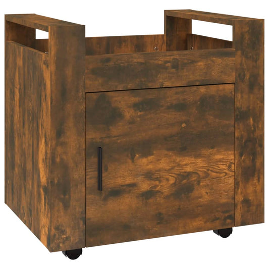 Desk Trolley Smoked Oak 60x45x60 cm Engineered Wood Desk Trolley Smoked Oak 60x45x60 cm Engineered Wood