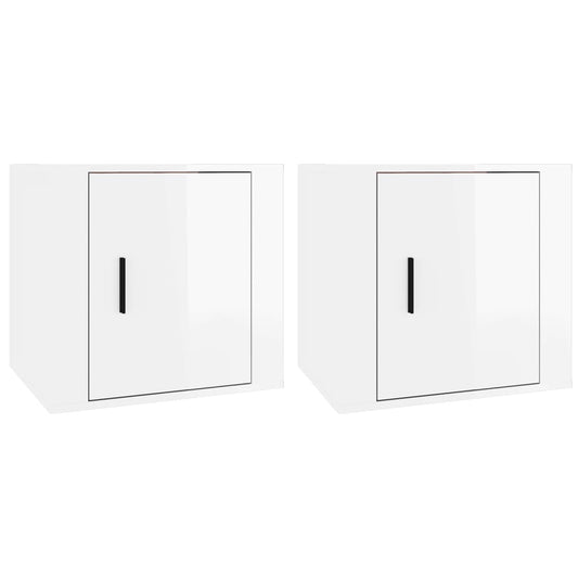 Bedside Cabinets 2 pcs High Gloss White 50x39x47 cm Bedside Cabinets 2 pcs High Gloss White 50x39x47 cm