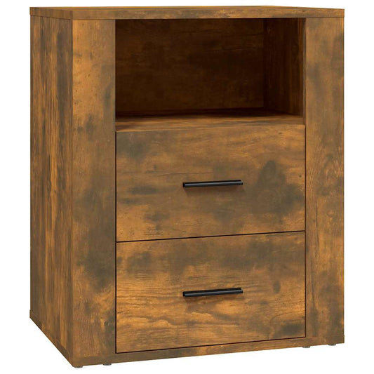 Bedside Cabinet Smoked Oak 50x36x60 cm Engineered Wood Bedside Cabinet Smoked Oak 50x36x60 cm Engineered Wood