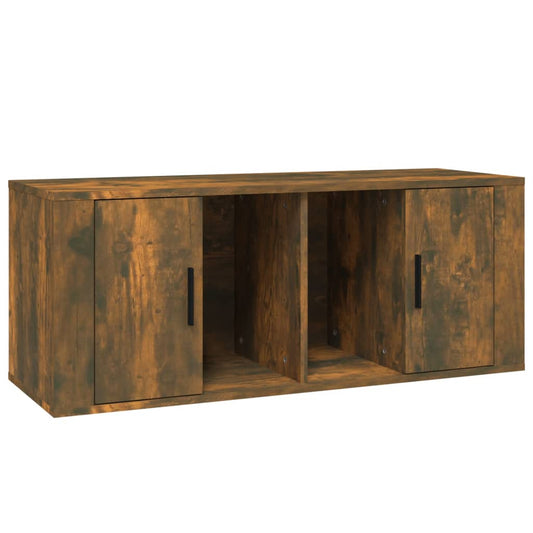 TV Cabinet Smoked Oak 100x35x40 cm Engineered Wood TV Cabinet Smoked Oak 100x35x40 cm Engineered Wood