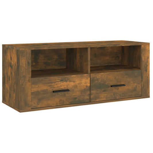 TV Cabinet Smoked Oak 100x35x40 cm Engineered Wood TV Cabinet Smoked Oak 100x35x40 cm Engineered Wood
