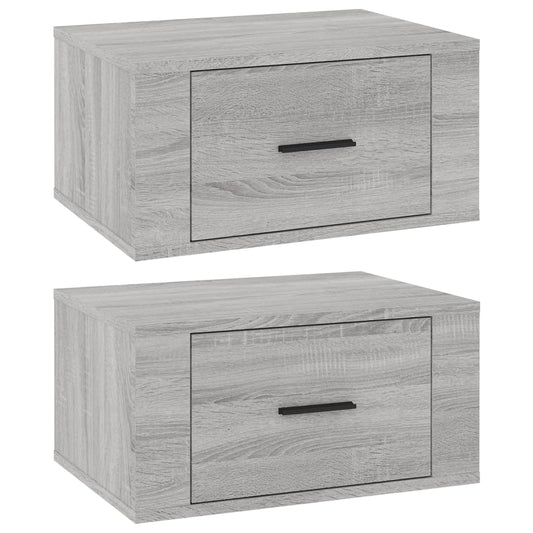 Wall-mounted Bedside Cabinets 2 pcs Grey Sonoma 50x36x25 cm Wall-mounted Bedside Cabinets 2 pcs Grey Sonoma 50x36x25 cm