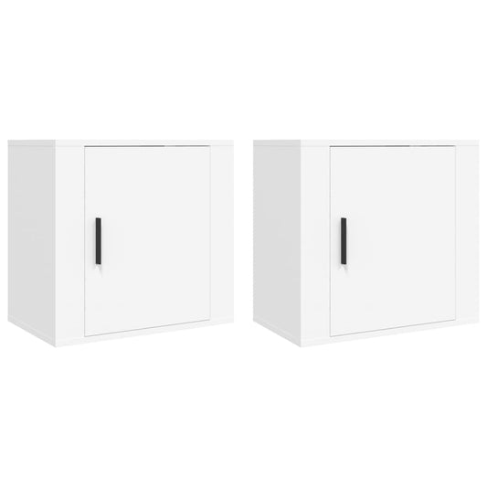 Wall-mounted Bedside Cabinets 2 pcs White 50x30x47 cm Wall-mounted Bedside Cabinets 2 pcs White 50x30x47 cm