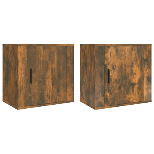 Wall-mounted Bedside Cabinets 2 pcs Smoked Oak 50x30x47 cm Wall-mounted Bedside Cabinets 2 pcs Smoked Oak 50x30x47 cm