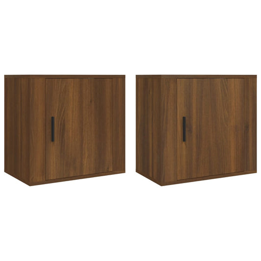 Wall-mounted Bedside Cabinets 2 pcs Brown Oak 50x30x47 cm Wall-mounted Bedside Cabinets 2 pcs Brown Oak 50x30x47 cm