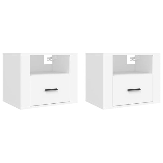 Wall-mounted Bedside Cabinets 2 pcs White 50x36x40 cm Wall-mounted Bedside Cabinets 2 pcs White 50x36x40 cm