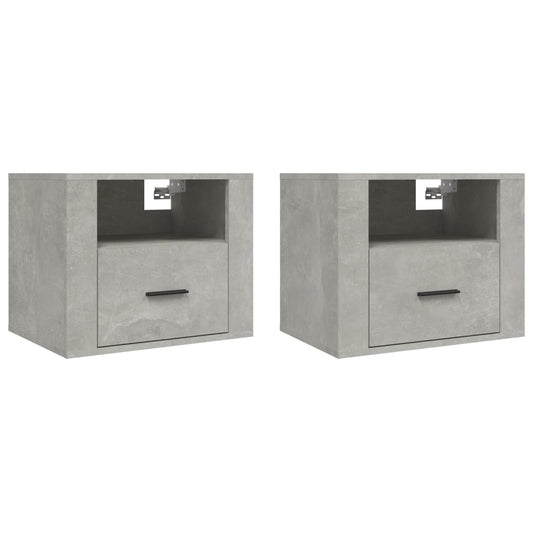 Wall-mounted Bedside Cabinets 2 pcs Concrete Grey 50x36x40 cm Wall-mounted Bedside Cabinets 2 pcs Concrete Grey 50x36x40 cm