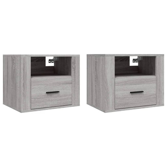 Wall-mounted Bedside Cabinets 2 pcs Grey Sonoma 50x36x40 cm Wall-mounted Bedside Cabinets 2 pcs Grey Sonoma 50x36x40 cm