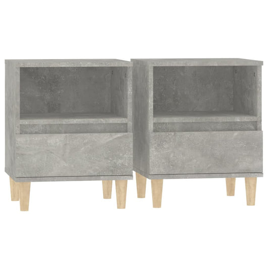 Bedside Cabinets 2 pcs Concrete Grey 40x35x50 cm Bedside Cabinets 2 pcs Concrete Grey 40x35x50 cm
