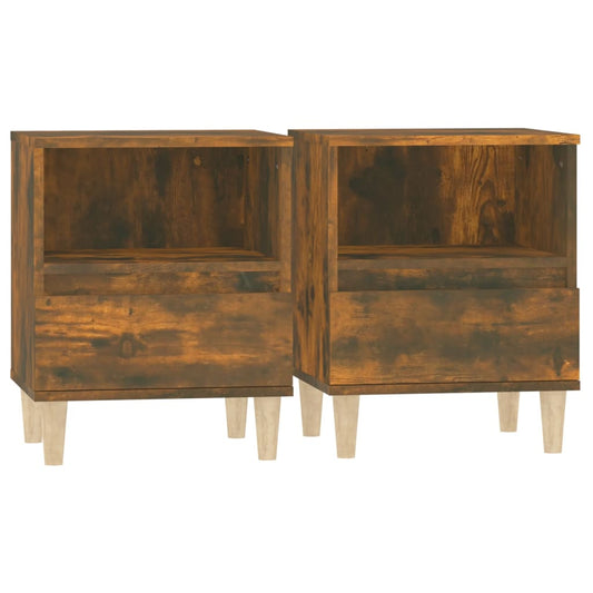 Bedside Cabinets 2 pcs Smoked Oak 40x35x50 cm Bedside Cabinets 2 pcs Smoked Oak 40x35x50 cm