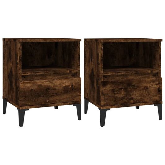 Bedside Cabinets 2 pcs Smoked Oak 40x35x50 cm Bedside Cabinets 2 pcs Smoked Oak 40x35x50 cm