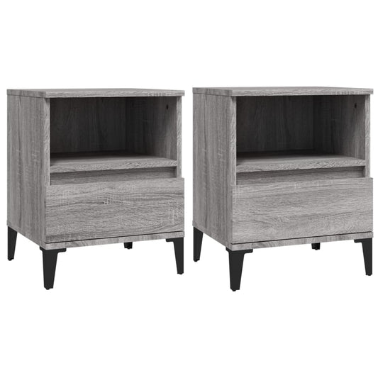 Bedside Cabinets 2 pcs Grey Sonoma 40x35x50 cm Bedside Cabinets 2 pcs Grey Sonoma 40x35x50 cm