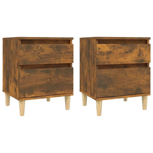 Bedside Cabinets 2 pcs Smoked Oak 40x35x50 cm Bedside Cabinets 2 pcs Smoked Oak 40x35x50 cm