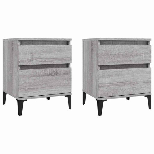 Bedside Cabinets 2 pcs Grey Sonoma 40x35x50 cm Bedside Cabinets 2 pcs Grey Sonoma 40x35x50 cm