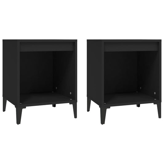 Bedside Cabinets 2 pcs Black 40x35x50 cm Bedside Cabinets 2 pcs Black 40x35x50 cm