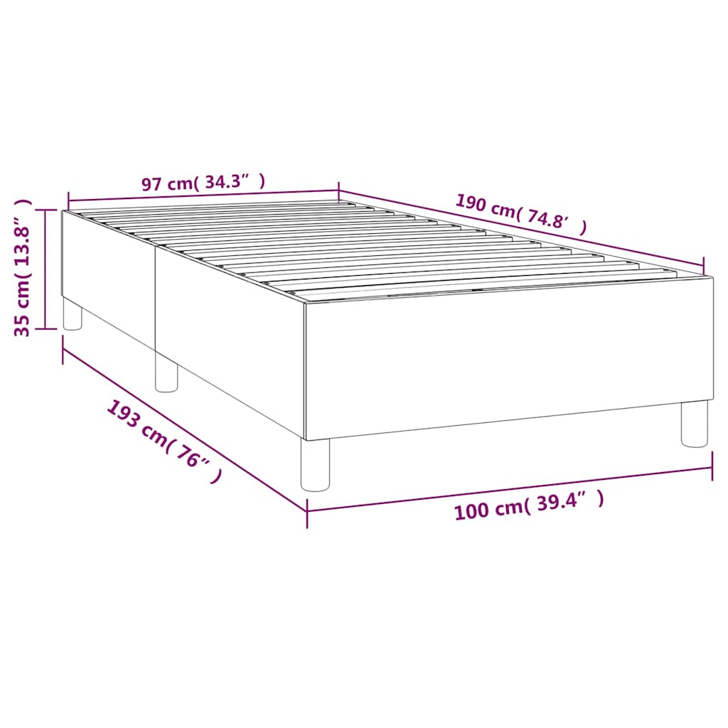 Box Spring Bed Frame Dark Grey Twin Velvet