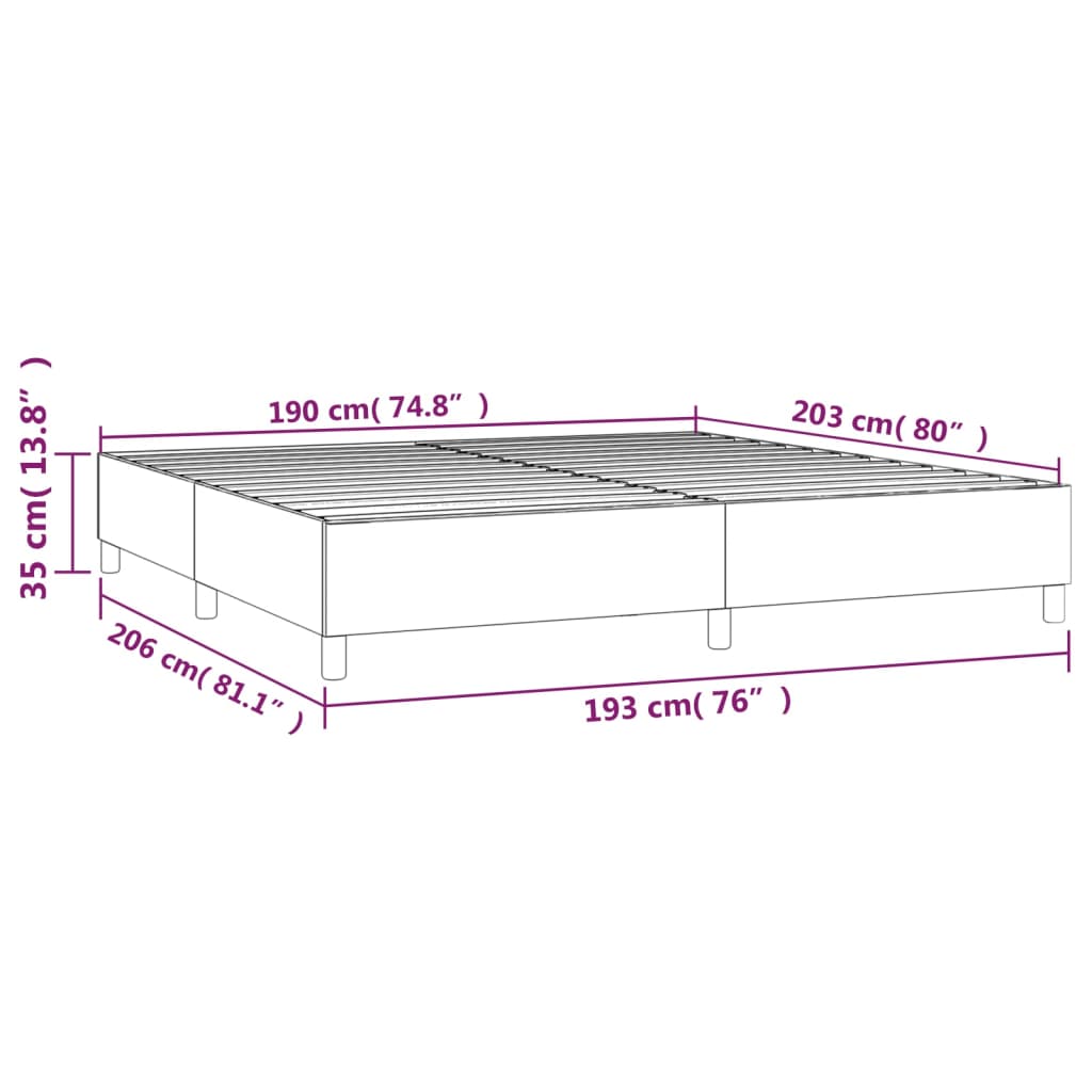 Box Spring Bed Frame Light Grey King Velvet
