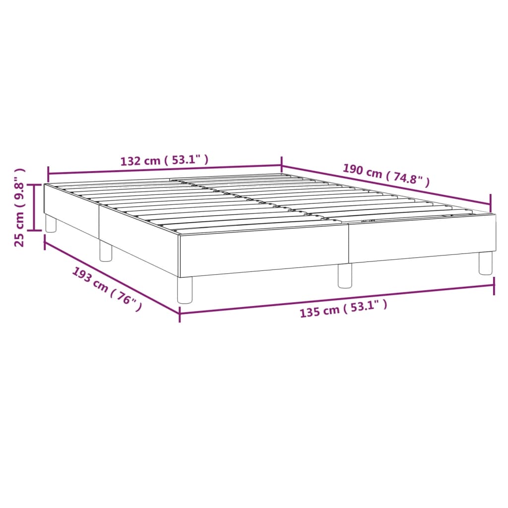 Box Spring Bed Frame White Double Faux Leather