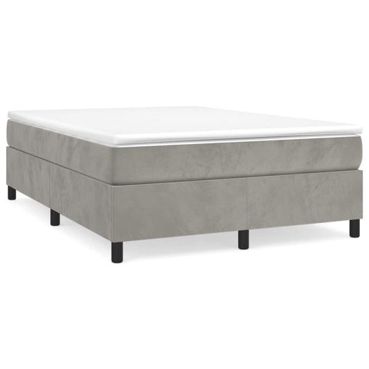 Box Spring Bed Frame Light Grey Double Velvet (UK/IE/FI/NO only) Box Spring Bed Frame Light Grey Double Velvet (UK/IE/FI/NO only)
