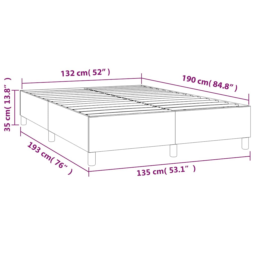 Box Spring Bed Frame Light Grey Double Velvet