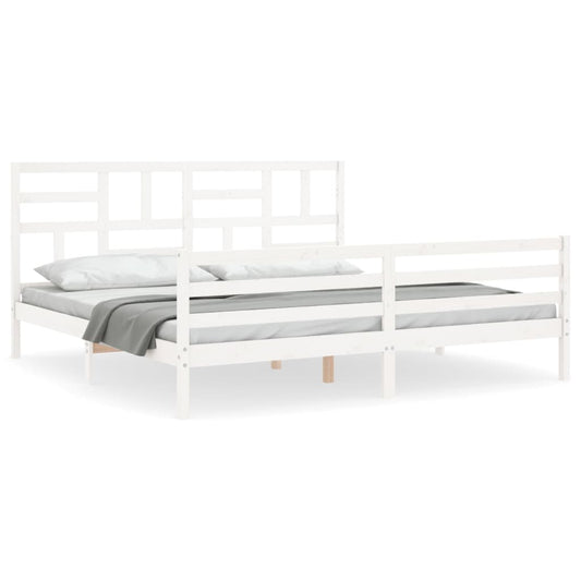 Bed Frame without Mattress White 200x200 cm Solid Wood Bed Frame without Mattress White 200x200 cm Solid Wood
