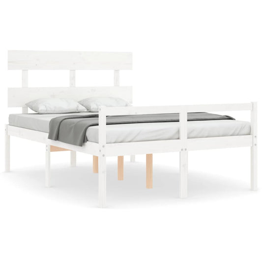 Senior Bed without Mattress White 120x200 cm Solid Wood Senior Bed without Mattress White 120x200 cm Solid Wood