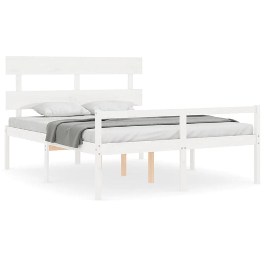 Senior Bed without Mattress White 160x200 cm Solid Wood Senior Bed without Mattress White 160x200 cm Solid Wood