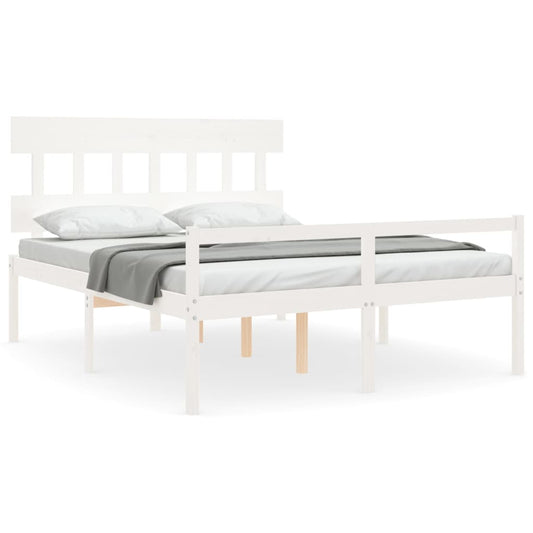 Senior Bed without Mattress White 160x200 cm Solid Wood Senior Bed without Mattress White 160x200 cm Solid Wood