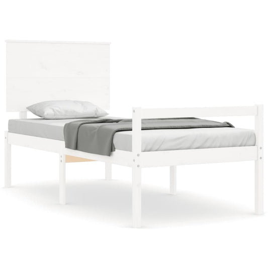 Senior Bed without Mattress White 90x200 cm Solid Wood Senior Bed without Mattress White 90x200 cm Solid Wood