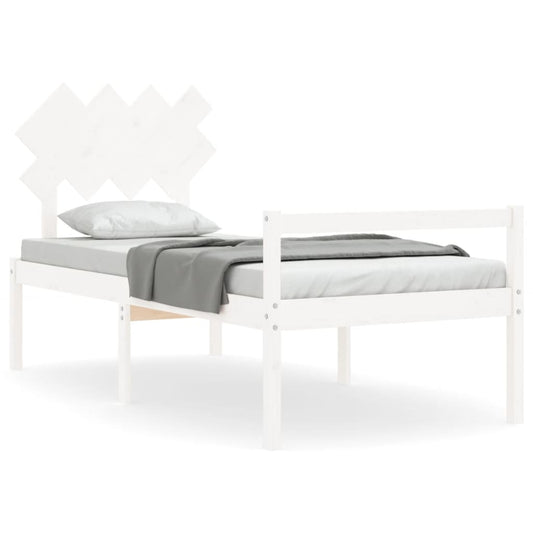 Senior Bed without Mattress White Single Solid Wood Senior Bed without Mattress White Single Solid Wood