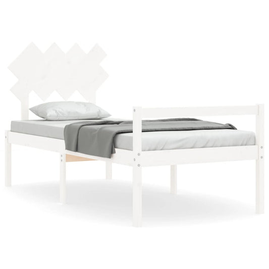 Senior Bed without Mattress White 90x200 cm Solid Wood Senior Bed without Mattress White 90x200 cm Solid Wood