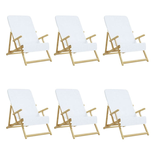 Beach Towels 6 pcs White 60x135 cm Fabric 400 GSM Beach Towels 6 pcs White 60x135 cm Fabric 400 GSM