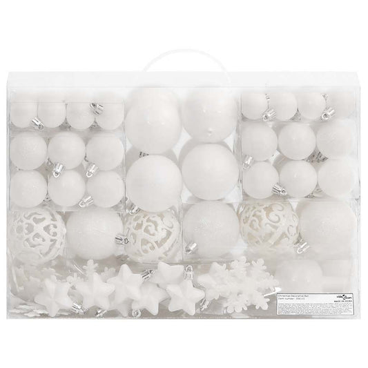 111 Piece Christmas Bauble Set White Polystyrene 111 Piece Christmas Bauble Set White Polystyrene
