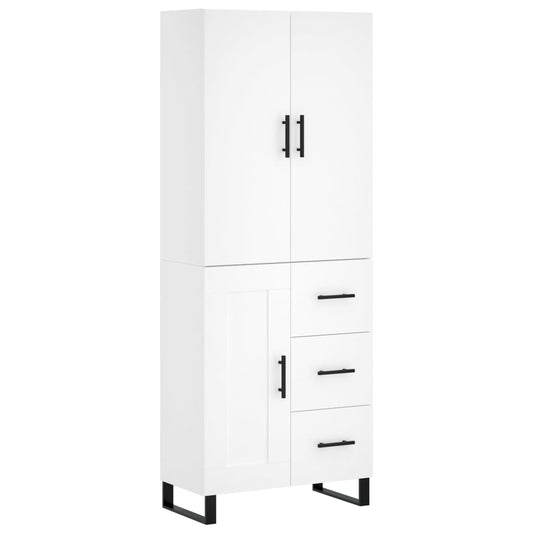Highboard White 69,5x34x180 cm Engineered Wood Highboard White 69,5x34x180 cm Engineered Wood