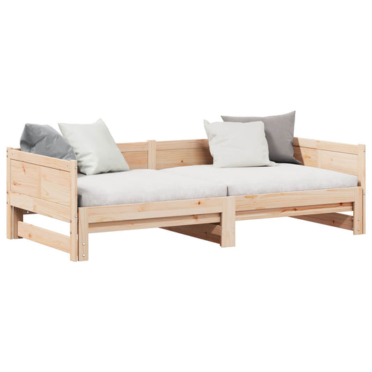 Pull-out Day Bed Brown 203.5 x 184 x 56.5 cm Solid Pine Wood Pull-out Day Bed Brown 203.5 x 184 x 56.5 cm Solid Pine Wood