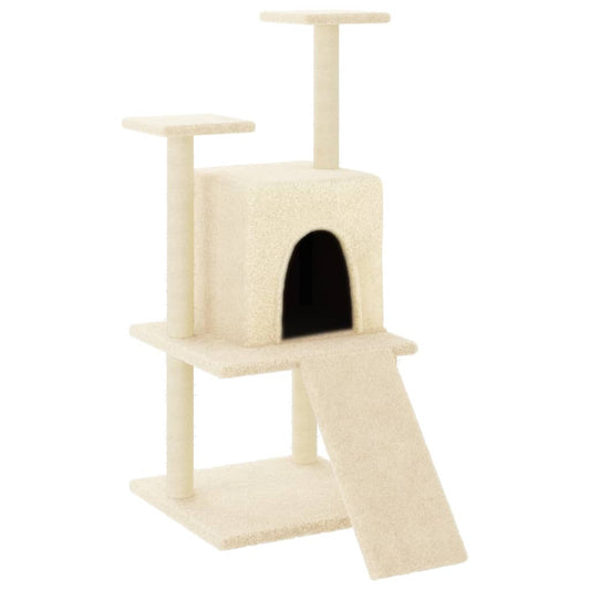 Cat Tree with Sisal Scratching Posts Cream 110 cm Cat Tree with Sisal Scratching Posts Cream 110 cm