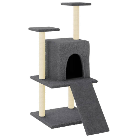 Cat Tree with Sisal Scratching Posts Dark Grey 110 cm Cat Tree with Sisal Scratching Posts Dark Grey 110 cm