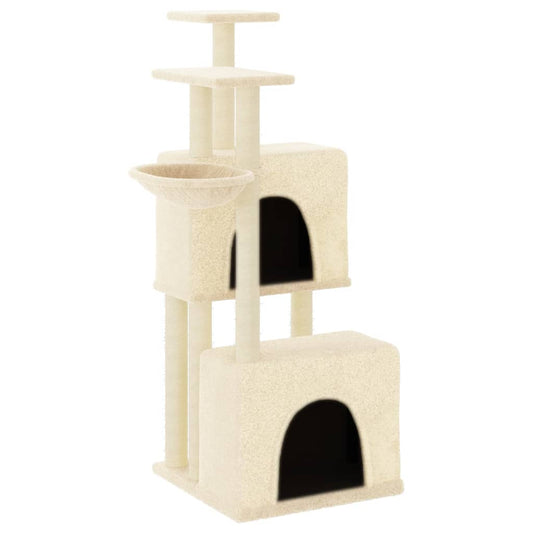 Cat Tree with Sisal Scratching Posts Cream 122 cm Cat Tree with Sisal Scratching Posts Cream 122 cm