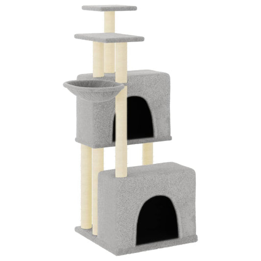 Cat Tree with Sisal Scratching Posts Light Grey 122 cm Cat Tree with Sisal Scratching Posts Light Grey 122 cm